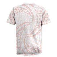 White Sunday Lotu Tamaiti Rugby Jersey Polynesian Wave Pastel Blush LT9 - Polynesian Pride