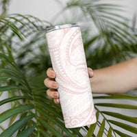 White Sunday Lotu Tamaiti Skinny Tumbler Polynesian Wave Pastel Blush - Polynesian Pride