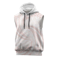 White Sunday Lotu Tamaiti Sleeveless Hoodie Polynesian Wave Pastel Blush LT9 Blush - Polynesian Pride