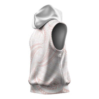 White Sunday Lotu Tamaiti Sleeveless Hoodie Polynesian Wave Pastel Blush LT9 - Polynesian Pride