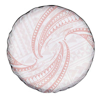 White Sunday Lotu Tamaiti Spare Tire Cover Polynesian Wave Pastel Blush - Polynesian Pride