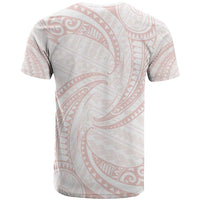 White Sunday Lotu Tamaiti T Shirt Polynesian Wave Pastel Blush - Polynesian Pride