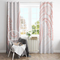 White Sunday Lotu Tamaiti Window Curtain Polynesian Wave Pastel Blush - Polynesian Pride