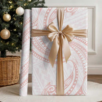 White Sunday Lotu Tamaiti Wrapping Paper Polynesian Wave Pastel Blush LT9 - Polynesian Pride