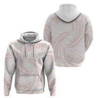 White Sunday Lotu Tamaiti Zip Hoodie Polynesian Wave Pastel Blush - Polynesian Pride