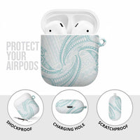 White Sunday Lotu Tamaiti AirPods Case Polynesian Wave Pastel Cyan LT9 - Polynesian Pride