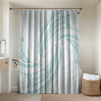 White Sunday Lotu Tamaiti Bathroom Set Polynesian Wave Pastel Cyan - Polynesian Pride