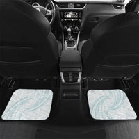 White Sunday Lotu Tamaiti Car Mats Polynesian Wave Pastel Cyan LT9 Set 2pcs - Back Cyan - Polynesian Pride