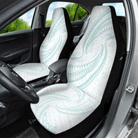 White Sunday Lotu Tamaiti Car Seat Cover Polynesian Wave Pastel Cyan - Polynesian Pride