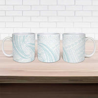 White Sunday Lotu Tamaiti Ceramic Mug Polynesian Wave Pastel Cyan - Polynesian Pride