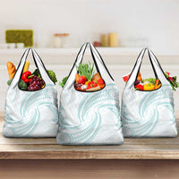 White Sunday Lotu Tamaiti Grocery Bag Polynesian Wave Pastel Cyan LT9 3-pack One Size Cyan - Polynesian Pride