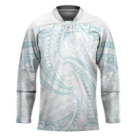 White Sunday Lotu Tamaiti Hockey Jersey Polynesian Wave Pastel Cyan LT9 Unisex Cyan - Polynesian Pride