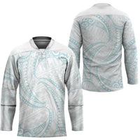 White Sunday Lotu Tamaiti Hockey Jersey Polynesian Wave Pastel Cyan - Polynesian Pride