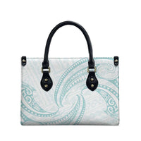 White Sunday Lotu Tamaiti Leather Bag Polynesian Wave Pastel Cyan LT9 - Polynesian Pride