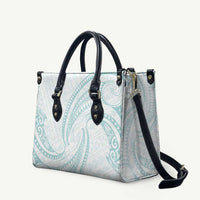 White Sunday Lotu Tamaiti Leather Bag Polynesian Wave Pastel Cyan LT9 - Polynesian Pride