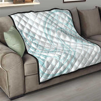 White Sunday Lotu Tamaiti Quilt Polynesian Wave Pastel Cyan - Polynesian Pride
