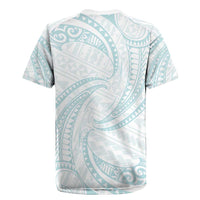 White Sunday Lotu Tamaiti Rugby Jersey Polynesian Wave Pastel Cyan LT9 - Polynesian Pride