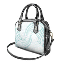 White Sunday Lotu Tamaiti Shoulder Handbag Polynesian Wave Pastel Cyan - Polynesian Pride