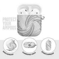 White Sunday Lotu Tamaiti AirPods Case Polynesian Wave Pastel Gray LT9 - Polynesian Pride