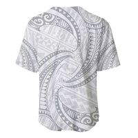 White Sunday Lotu Tamaiti Baseball Jersey Polynesian Wave Pastel Gray - Polynesian Pride