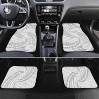 White Sunday Lotu Tamaiti Car Mats Polynesian Wave Pastel Gray LT9 Set 4pcs Gray - Polynesian Pride