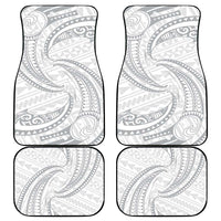 White Sunday Lotu Tamaiti Car Mats Polynesian Wave Pastel Gray LT9 - Polynesian Pride