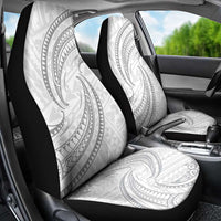 White Sunday Lotu Tamaiti Car Seat Cover Polynesian Wave Pastel Gray - Polynesian Pride