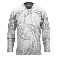 White Sunday Lotu Tamaiti Hockey Jersey Polynesian Wave Pastel Gray LT9 Unisex Gray - Polynesian Pride