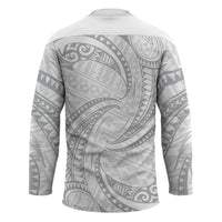 White Sunday Lotu Tamaiti Hockey Jersey Polynesian Wave Pastel Gray LT9 - Polynesian Pride