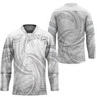 White Sunday Lotu Tamaiti Hockey Jersey Polynesian Wave Pastel Gray LT9 - Polynesian Pride