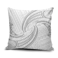 White Sunday Lotu Tamaiti Pillow Cover Polynesian Wave Pastel Gray - Polynesian Pride