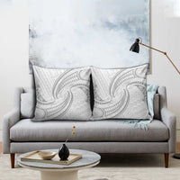 White Sunday Lotu Tamaiti Pillow Cover Polynesian Wave Pastel Gray - Polynesian Pride