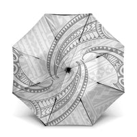 White Sunday Lotu Tamaiti Umbrella Polynesian Wave Pastel Gray - Polynesian Pride