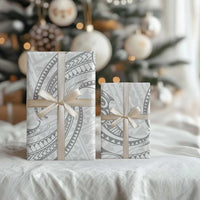 White Sunday Lotu Tamaiti Wrapping Paper Polynesian Wave Pastel Gray LT9 - Polynesian Pride