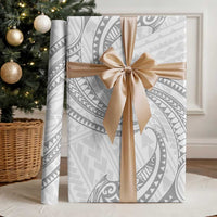 White Sunday Lotu Tamaiti Wrapping Paper Polynesian Wave Pastel Gray LT9 - Polynesian Pride