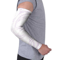 White Sunday Lotu Tamaiti Arm Sleeves Polynesian Wave Pastel Mauve LT9 - Polynesian Pride