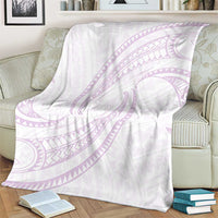 White Sunday Lotu Tamaiti Blanket Polynesian Wave Pastel Mauve - Polynesian Pride
