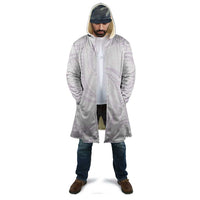 White Sunday Lotu Tamaiti Cloak Polynesian Wave Pastel Mauve - Polynesian Pride