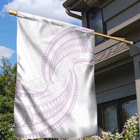 White Sunday Lotu Tamaiti Garden Flag Polynesian Wave Pastel Mauve - Polynesian Pride