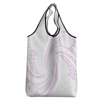 White Sunday Lotu Tamaiti Grocery Bag Polynesian Wave Pastel Mauve LT9 - Polynesian Pride