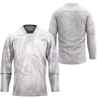 White Sunday Lotu Tamaiti Hockey Jersey Polynesian Wave Pastel Mauve LT9 - Polynesian Pride