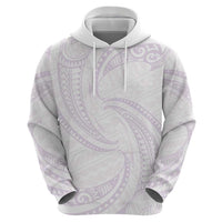 White Sunday Lotu Tamaiti Hoodie Polynesian Wave Pastel Mauve - Polynesian Pride