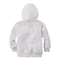White Sunday Lotu Tamaiti Kid Hoodie Polynesian Wave Pastel Mauve LT9 - Polynesian Pride