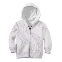 White Sunday Lotu Tamaiti Kid Hoodie Polynesian Wave Pastel Mauve LT9 Zip Hoodie Mauve - Polynesian Pride