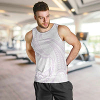 White Sunday Lotu Tamaiti Men Tank Top Polynesian Wave Pastel Mauve LT9 Mauve - Polynesian Pride
