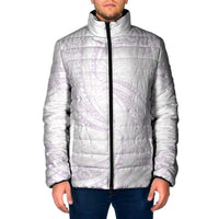 White Sunday Lotu Tamaiti Padded Jacket Polynesian Wave Pastel Mauve LT9 Men Mauve - Polynesian Pride