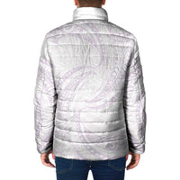 White Sunday Lotu Tamaiti Padded Jacket Polynesian Wave Pastel Mauve LT9 - Polynesian Pride