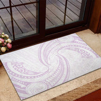White Sunday Lotu Tamaiti Rubber Doormat Polynesian Wave Pastel Mauve LT9 - Polynesian Pride