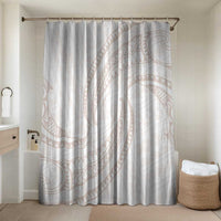 White Sunday Lotu Tamaiti Bathroom Set Polynesian Wave Pastel Nude - Polynesian Pride