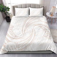 White Sunday Lotu Tamaiti Bedding Set Polynesian Wave Pastel Nude - Polynesian Pride